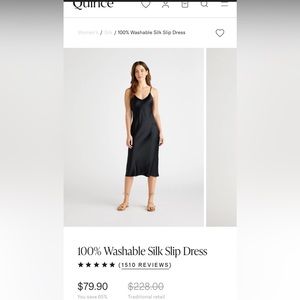 Quince washable 100% silk slip midi dress